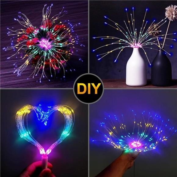 Starburst Lights 200 LED Firework Lights Copper Wire Sphere Lights with Remote - Picture 5 of 6